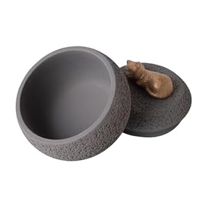 Generisch Grau Katzenurne mit Goldfigur