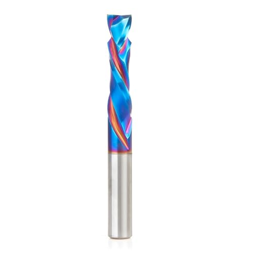 Image of Amana Tool Spektra Extreme Tool Life Coated Solid Carbide CNC Compression Spiral Router Bit, 48308-K, 8mm D x 32mm CH x 8mm Shank x 71mm Long