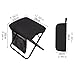 Aymzbd Folding Camping Stool with Side Pocket Portable Small Foldable Chair Footrest for Park Hiking Garden Backpacking Traveling, Black, L