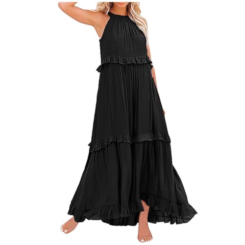 Robe élégante d'été longue à volants pour vos douces soirées
