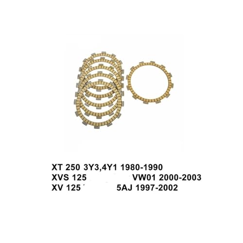 Discos de embrague de fricción compatible con XT250 XVS125 XV125 2