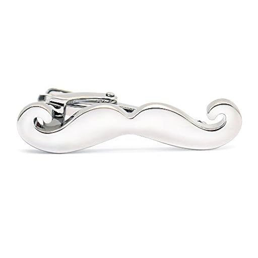 HONEY BEAR Barba Bigote Clip Pasador de corbata -Talla normal/skinny Para Hombre Necktie, Acero inoxidable,Boda Negocio Regalo (Plata 3.8cm) | Ya disponible en tu tienda friki favorita! En mundofriki.es!