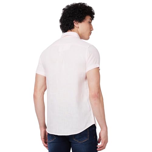 Image of Spykar Men's Regular Fit N /A Half Sleeve Solid Casual Shirts