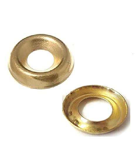 TERF® 100 Pcs Brass Plated Screw Cup Washer Size No.10 Countersunk Screw Surface Finishing Cup Washers Gauge Size No. 10g - Image 4
