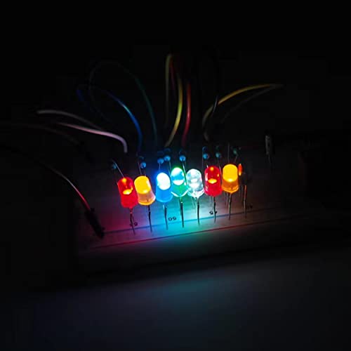 Eloogaa Led Resistor Kit 600 Pcs 30 Values Resistor Kit 10 Ohm-1M Ohm With 1% 1/4W Carbon Film Resistors Assortment,200Pcs 5Colors 3Mm&5Mm Led Light Emitting Diode For Arduino Projects #TOP4