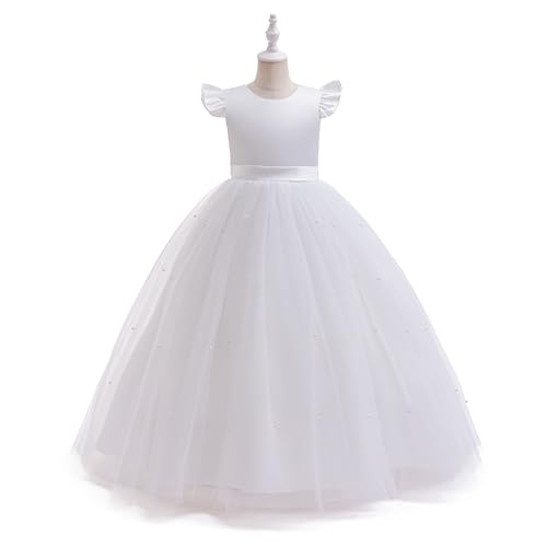 Glamulice Flower Girls Satin Tulle Bridesmaid Dress Long A Line Wedding Birthday Pageant Party Dresses3