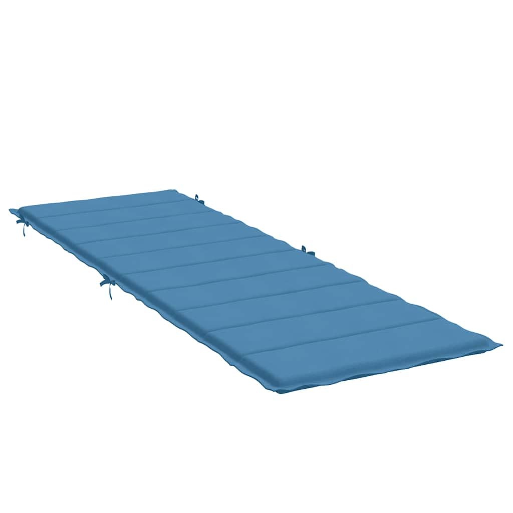 Cuscino per sdraio melange blu, 186 x 58 x 4 cm, tessuto