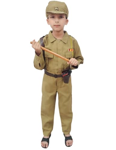 Image of BookMyCostume Kids 6-Pcs Forces & Community Helper Costume Collection - Army, Military, Navy, Police & Soldier Outfits - Fancy Dress for Patriotic Events, School Annual Day, Role-Play & Competitions
