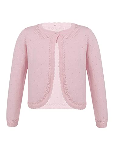 Kid Girls Long Sleeve Lace Flower Bolero Jacket Shrug Cardigan Dress Cropped Sweater Cover Up