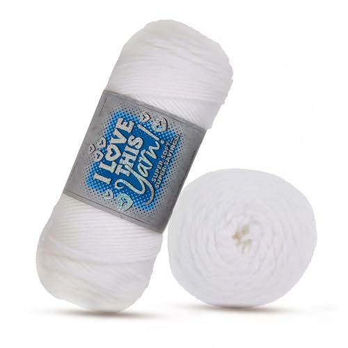 Image of Hobby Lobby I Love This Yarn, 100% Acrylic, 10 White | 4 Medium Weight, 355 Yards Per Skein, For Crocheting & Knitting