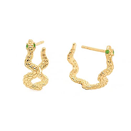 Boucles d'oreilles serpent zircon pour femme légères et anti-allergie