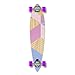 Yocaher Graphic Complete Pintail Skateboards Longboard w/Black Widow Premium 80A Grip Tape Aluminum Truck ABEC9 Bearing 70mm Skateboard Wheels (Complete - Pintail - Geometric Purple)