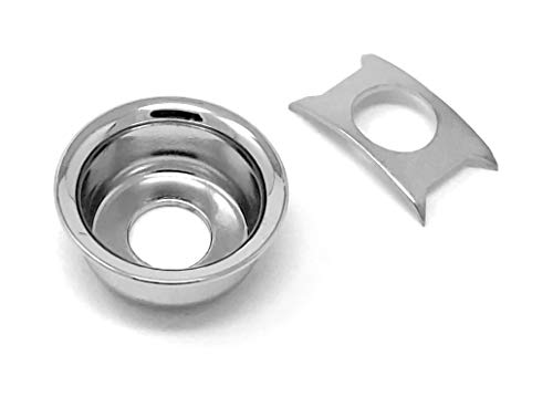 Vintage Forge Chrome Cup Jack Plate for Fender Telecaster Tele Guitar Recessed Output Ferrule JPT90-CHR