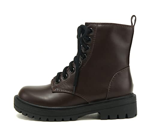 Soda FIRM Lug Sole Combat Ankle Bootie 11 Dark Brown