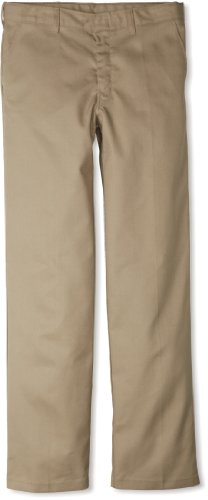 Dickies Big Boys' Flex Waist Flat Front Pant, Khaki, 16 Regular