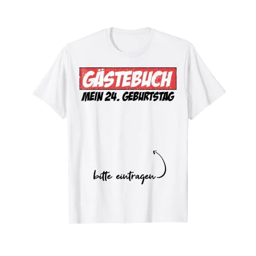 Libro de visitas para fiesta de cumpleaños 24 años, diseño de hombre y mujer Camiseta