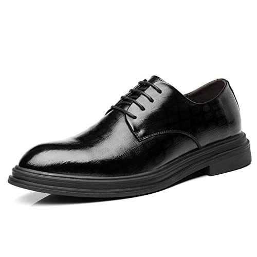 Zapatos de cuero para hombres transpirables con acabado en punta para trajes elegantes