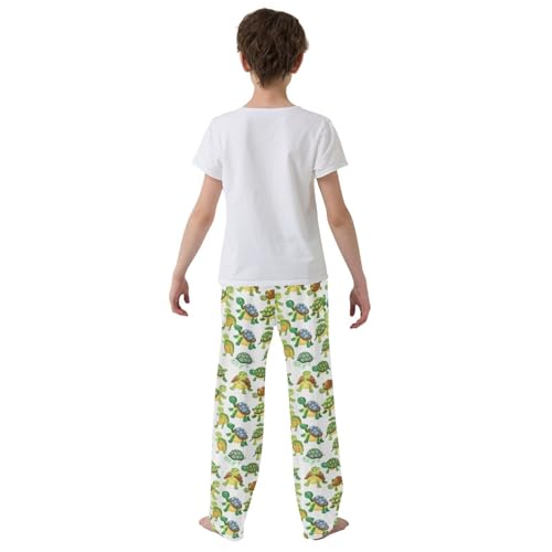 Seamless Turtle White Pajamas Bottoms with Pockets Comfy Pjs Sleepwear Elastic Waistband Pajamas Pants Lounge Pants for 6-14 Years3