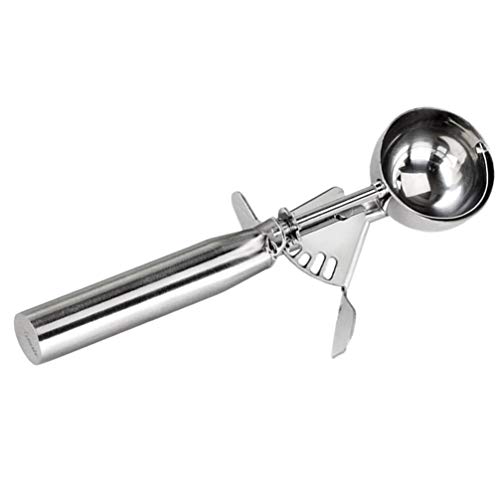 Colher de sorvete de aço inoxidável Cabilock requintada com colher de biscoito de gatilho, colher de