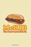 Mcríb You Know You Like It Mcdơnalds Restaurants SZ5320 Notebook: Lined College Ruled Paper, Journal, 6x9 120 Pages, Planner, Matte Finish Cover, Diary