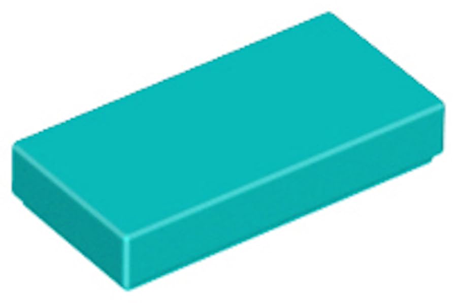 LEGO Tile 1x2, Part 3069, Building Block Component (Dark Turquoise, 10, Bricks) โ image 1