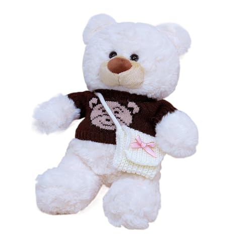 Generico Peluga Di Oso - Peluche con dibujos animados con ropa | Cojín para animales rellenos de oso, peluches, cojín para niños con ropa, paños extraíbles de peluche para novia