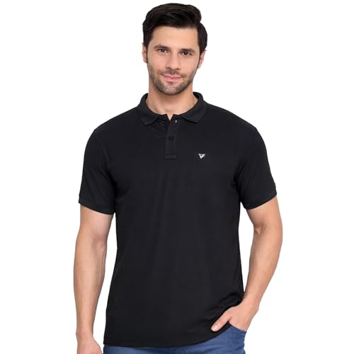 Image of NEVA Men's Regular Fit Half Sleeve Polo Neck T-Shirt with Chest Pocket