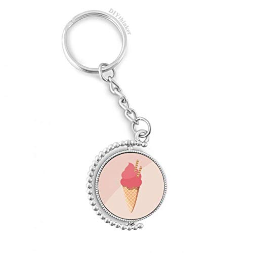 Porte-clés rotatif glace et biscuits rouge pour organiser vos clés au quotidien