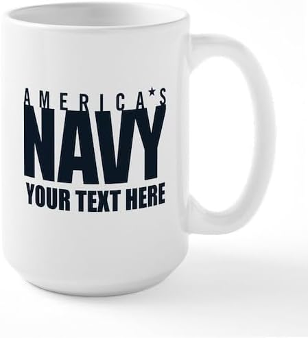 CafePress Custom Personalized Personalized America's Navy Large Mug 15 oz (444 ml) Ceramic Coffee Mug