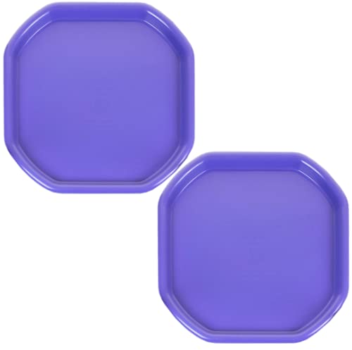 (Set of 2) - Small Octagoanal Purple Mixing Tray 70Cm Diameter Tuff Spot Mixing Board Sand Water Activity Kids Play Heavy Duty Plastic Strong and Premium Messy Tray Multipurpose Tray (Purple)