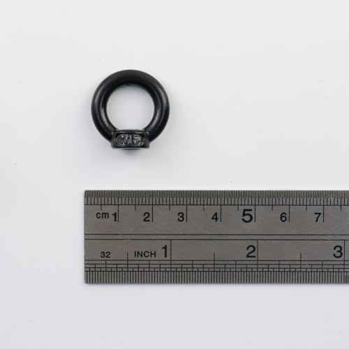 Image of M5 Eye Nut,Ring Eye Bolt Threaded Nuts,304 Stainless Steel,Black,6Pcs