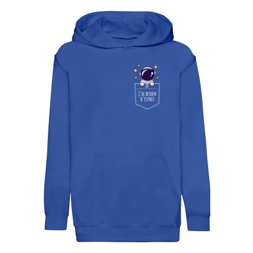 Sweat à Capuche Enfant J'Ai Besoin d'Espace - Hoodie Premium avec Poche Kangourou