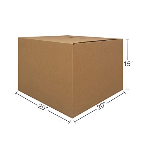 Image of Amazon Basics Cardboard Moving Boxes, Large 20 inch x 20 inch x 15 inch, Brown, 12-Pack | For Packing and Shipping