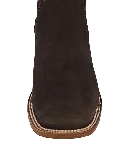 Cowboy Professional Mens #201 Dark Brown Chelsea Ankle Boots Western Wear Leather Square Toe4
