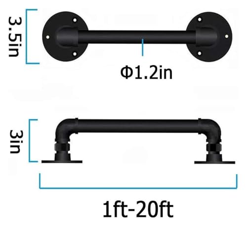 Rambarde murale industrielle pour escalier sécurisé avec fixations