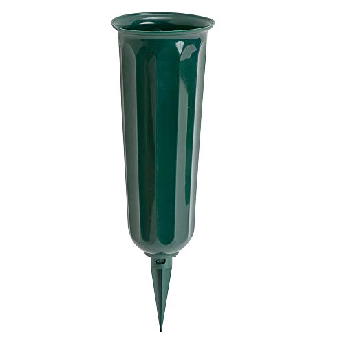 Green Plastic Cemetery Vase