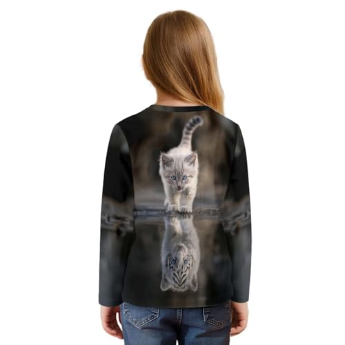 Belidome Girl’s Long Sleeve Front Tie T-Shirts Kids Soft Crewneck Shirt Novelty Graphic Fall/Spring Outfits Size 5-123