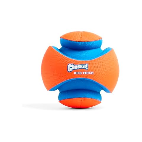 Chuckit! Kick Fetch Ball Dog Toy - Floats in Water - Perfect for Interactive Play - Made with Durable Rubber and Foam - For Large Dogs - Size Large - 8-inch Diameter - Pack of 1 Cover