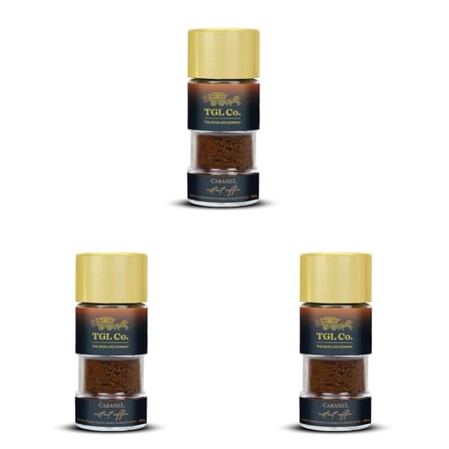 Image of TGL Co. Caramel Flavoured Instant Coffee Powder (100 Gm) | Rich & Smooth Taste | Everyday Coffee | Makes 50 Cups (Pack of 3)