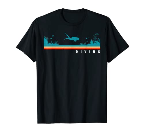 Vintage Graphic Diver Diving Scuba Diver Apnoe Snorkeler T-Shirt