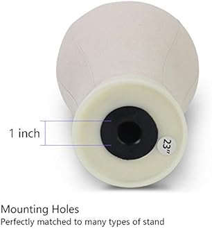 EERYA 23 Inch Wig Head Stand Set for Wig Making Display Styling Training Poly Canvas Block Head with Mount Hole Mannequin Manikin Head Stand( 23 Inch)