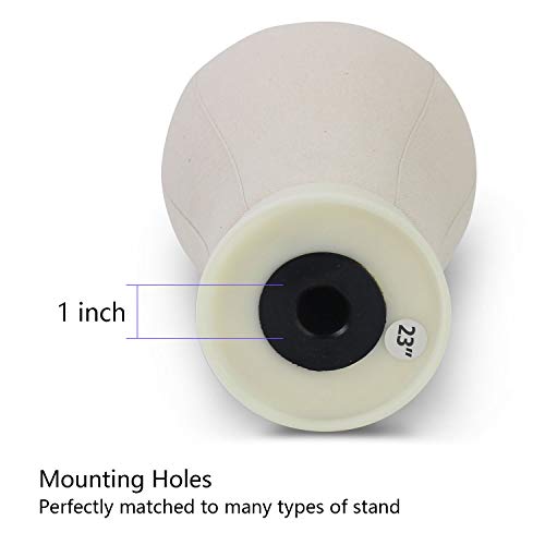 EERYA 23 Inch Wig Head Stand Set for Wig Making Display Styling Training Poly Canvas Block Head with Mount Hole Mannequin Manikin Head Stand( 23 Inch) - Thumbnail 3