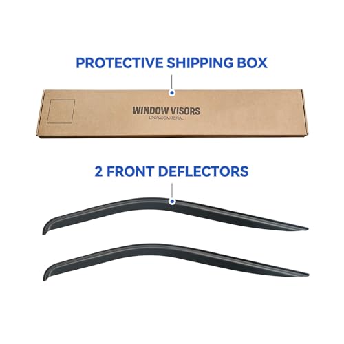 YQAUTEC Window Rain Guards Shield for Ford Transit 2014-2023, Window Vent Visors Shades Wind Deflectors for 14-23 Transit