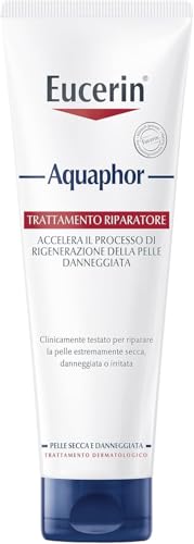 Eucerin Aquaphor Trattamento Riparatore 220 ml, Crema idratante corpo e viso per favorire il processo di guarigione,, Crema corpo idratante pelle secca e screpolata senza profumo
