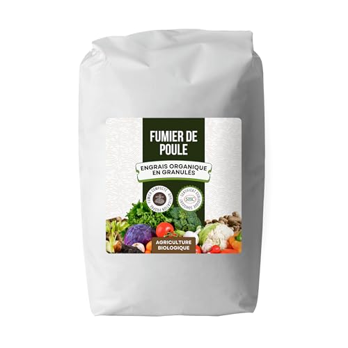 Fumier de Poule 25 kg – Engrais Organique pour Potager et Plantes d’intérieur – Fertilisant en Granulés – Engrais Solide à Libération Lente NPK – Agriculture Biologique
