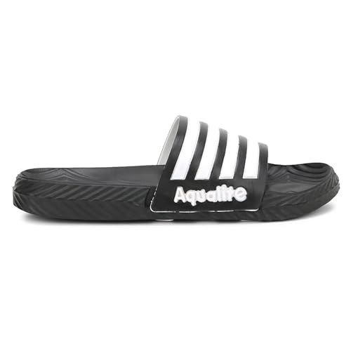 Image of Aqualite AL-191 Men Slides Slipper with Slip-on wear, Comfort and Flat Base Flipflop for dailywear uses.