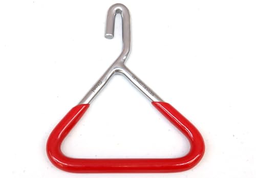 Image of 2-pcs Set OB Handle or Obstetrical Chain Handle 6 inch x 5 inch Stainless Steel with Rubber Laminated Grip, Livestock, Veterinary Tool.