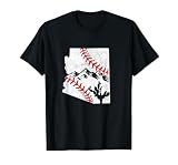 Arizona Baseball League Cactus Mountain Red Stitch Graphic T-Shirt, Men, Black, 3X-Large