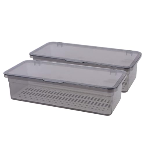 BESTOMZ 2 Bandejas Organizadoras de Cubiertos para Almacenamiento de PP Tapa, Solución Ligera y Versátil en Cocina Moderna y Elegante Reutilizable