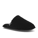Levi's Womens Lacey Microsuede Scuff House Shoe Slippers, Black, S